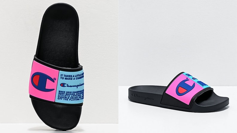 slide sandals for summer: Ugg, Gucci 