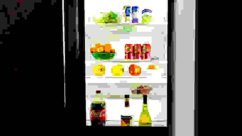 The interior lights allow you to display the contents of the fridge for up to two hours.