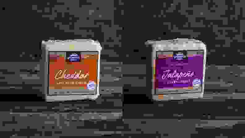 Two images of Di Bruno Bros. cheese.