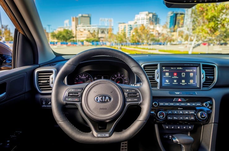 The interior of the 2017 Kia Sportage