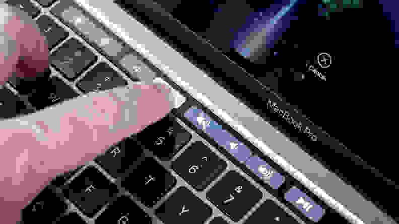 Someone playing with the Touch Bar.