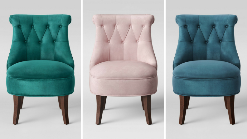 Tufted velvet chairs