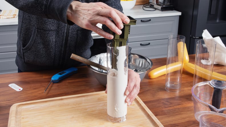 Empire State Building toy being used as mold