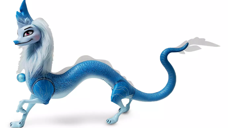 A blue Sisu dragon toy