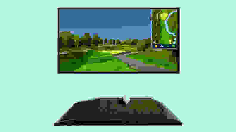 OptiShot 2 Golf Simulator for Home on a light green background.