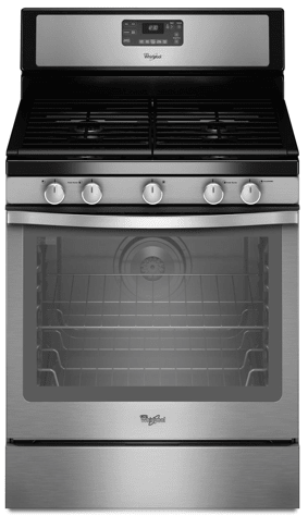 The Whirlpool WFG540H0AS freestanding gas range.