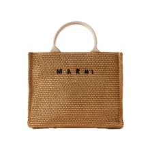 Product image of Marni Basket small canvas-trimmed embroidered faux raffia tote