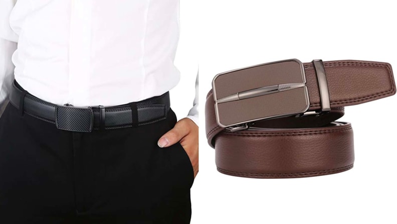 Lavemi Men's Real Leather Ratchet Dress Belt