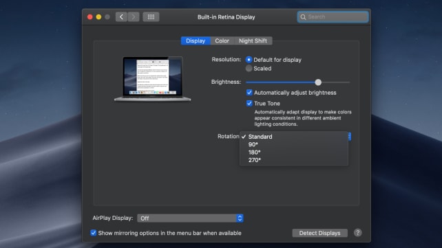 How to change the screen orientation on a laptop
