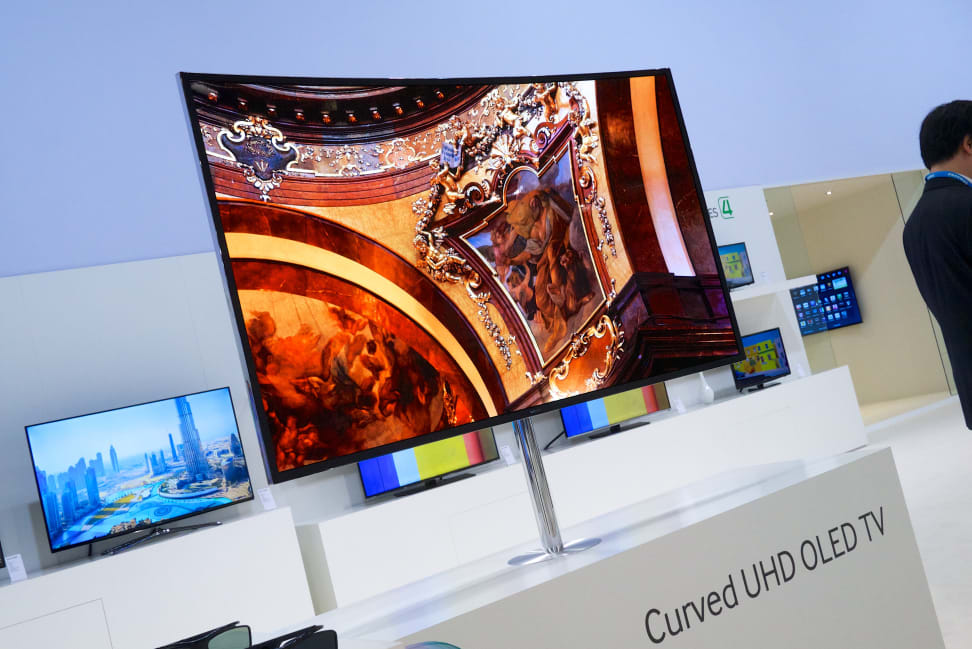 A curved Samsung OLED UHD TV