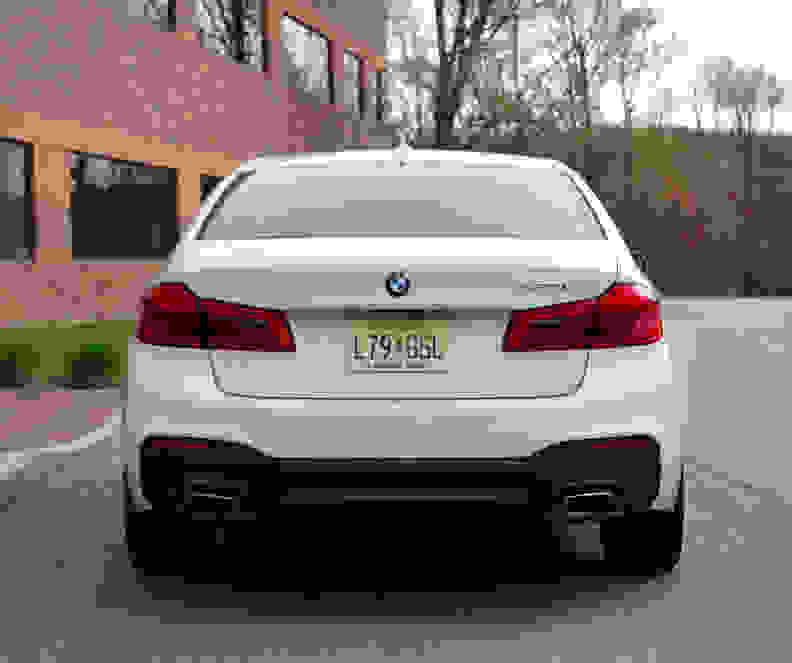 BMW 530i Rear View Alpine White