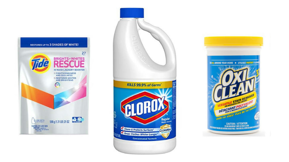 Different household bleaches that will clean your clothes