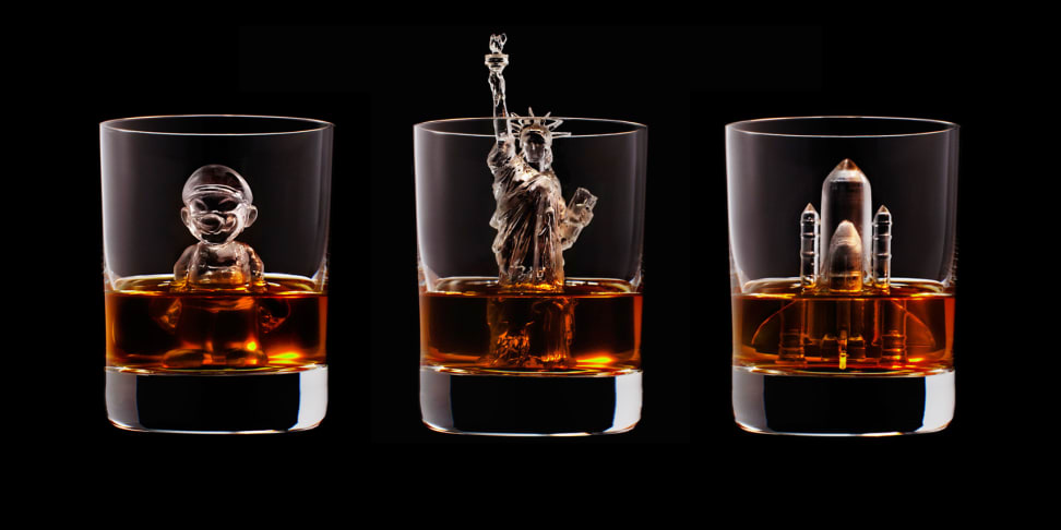 Statue of Liberty Ice Cube in glass of whiskey