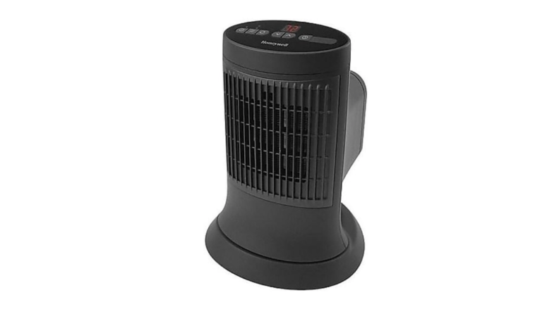 An image of a stout black space heater from Honeywell.
