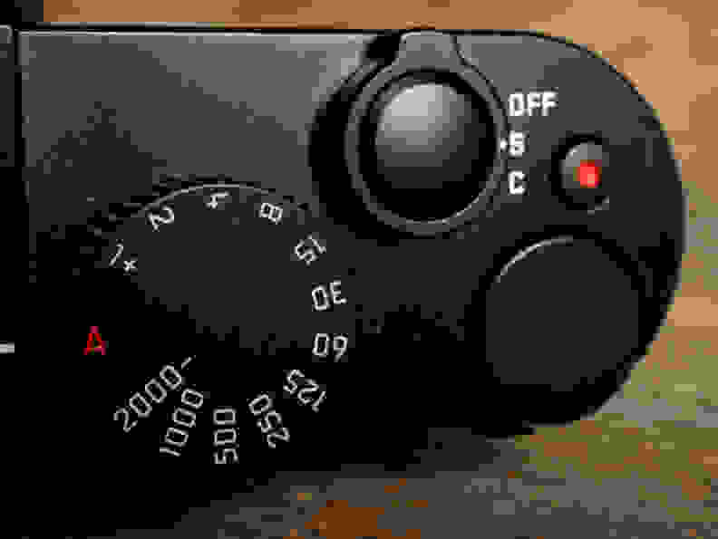 A photo of the Leica Q's top controls.