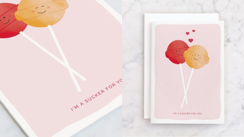 Card with lollipops on front