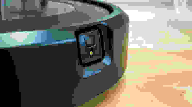 A close-up of the camera of the iRobot j9+.
