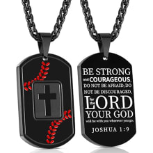 Product image of Baseball Cross Dog Tag Necklace