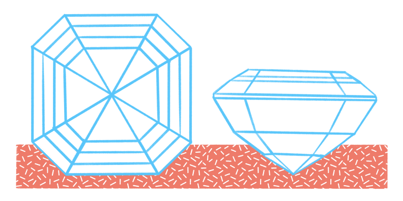 A drawing of an asscher diamond