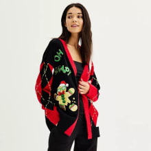 Product image of Celebrate Together Long Sleeve Open Front Oh Snap Christmas Cardigan