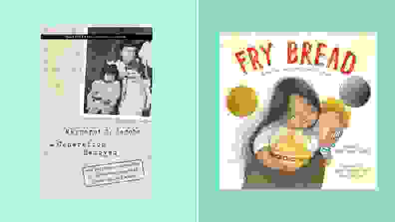 Side-by-side image of book covers of "A Generation Removed" by Margaret D. Jacobs and "Fry Bread: A Native American Story" by Kevin Noble Maillard.