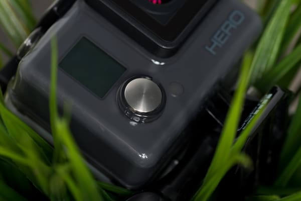 A photograph of the GoPro Hero 2014 edition's record button.