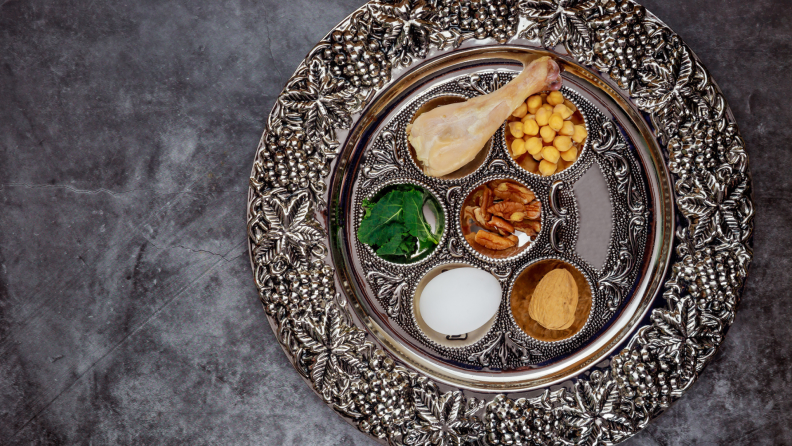 A Seder Plate for Passover.