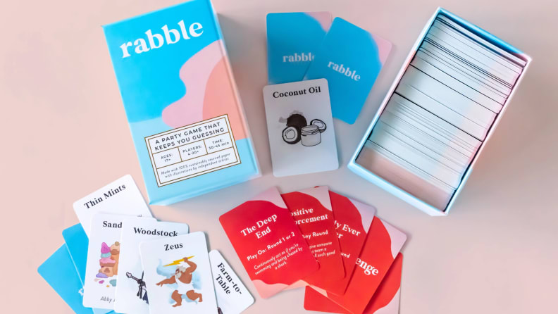 Rabble board game on pink table