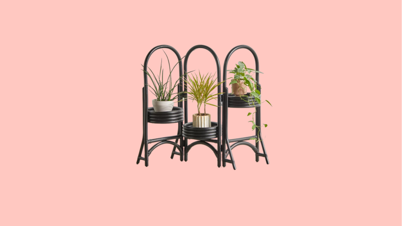 Rattan Tiered plant stand