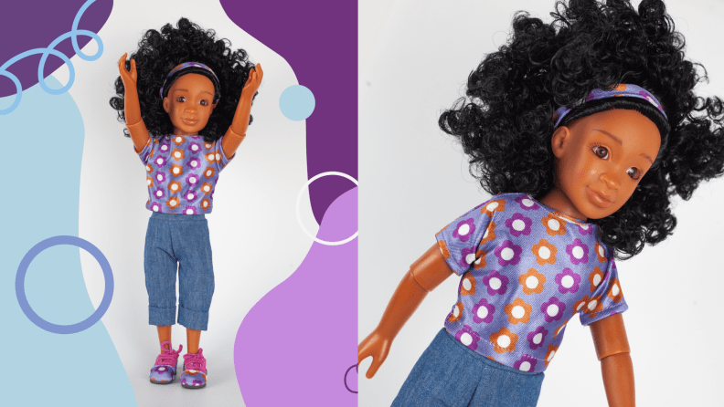 Aaliyah doll who is Black with curly hair.