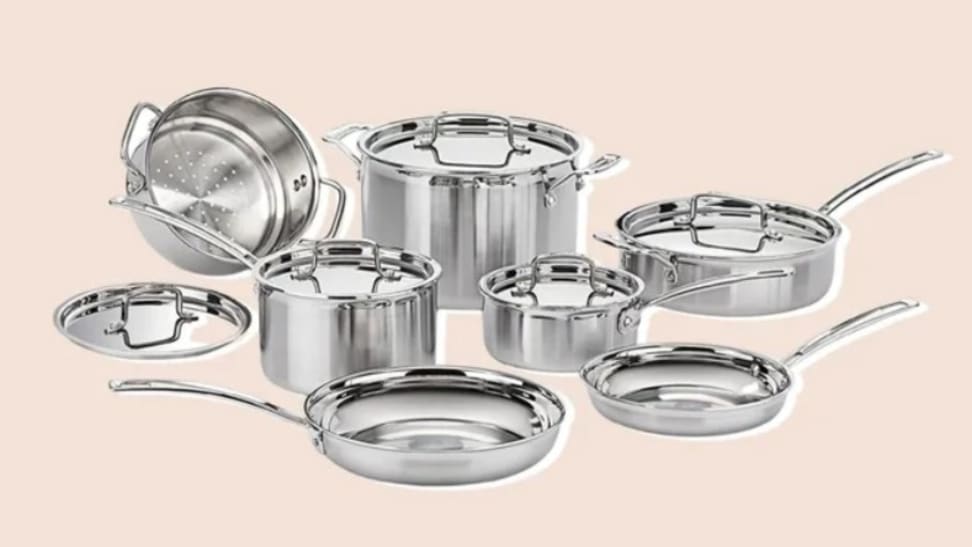 Cuisinart 10 Piece Stainless Steel Cookware Set, Gray Tools