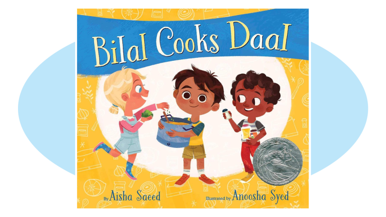 Cover of Bilal Cooks Daal over blue oval over white background