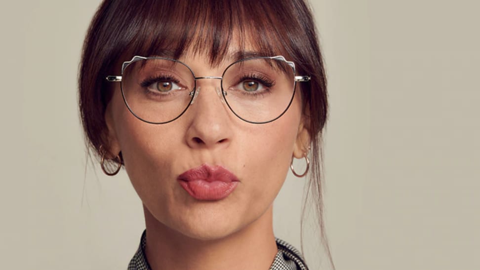 An image of Rashida Jones wearing a pair of glasses from her Zenni glasses line.