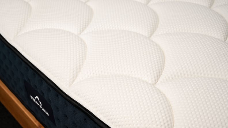 the dreamcloud's surface showing its scalloped pattern and slight sheen