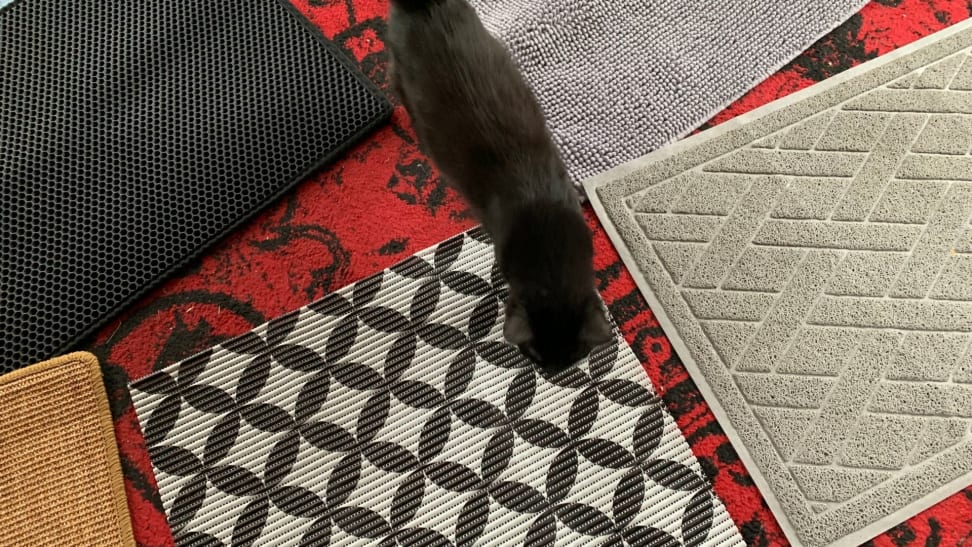 Washable pet cat litter mats for indoor floor corner pads under box extra  large