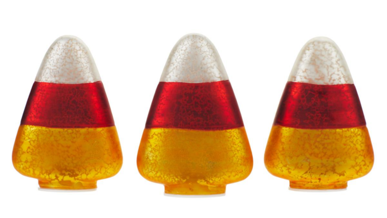 candy corn lights on white background