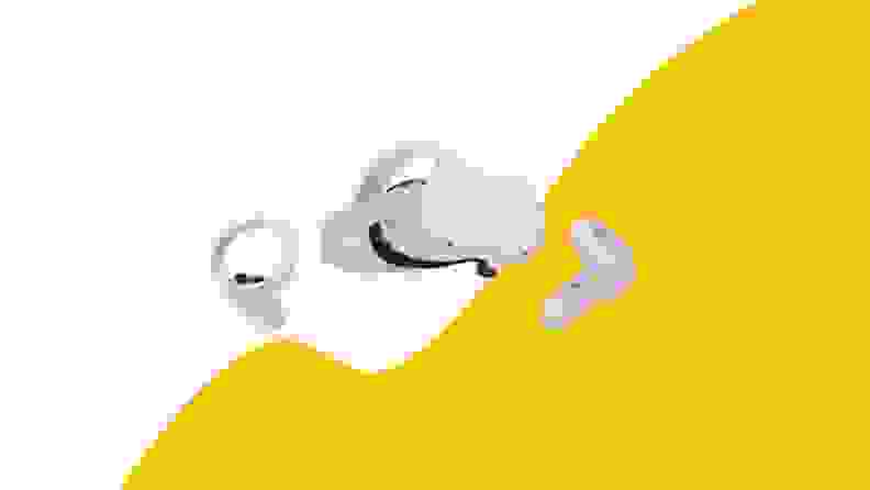 White VR set on yellow background