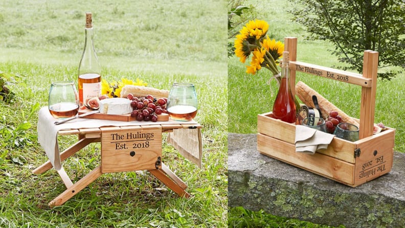 picnic table wine carrier