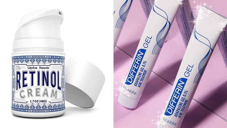 The LilyAna Naturals Retinol Cream and the Differin Gel.