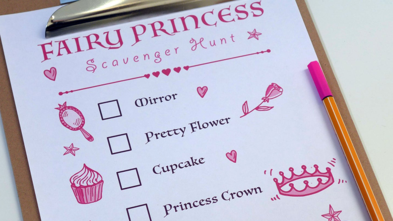 Grab a tiara and set off on a Fairy Princess scavenger hunt.
