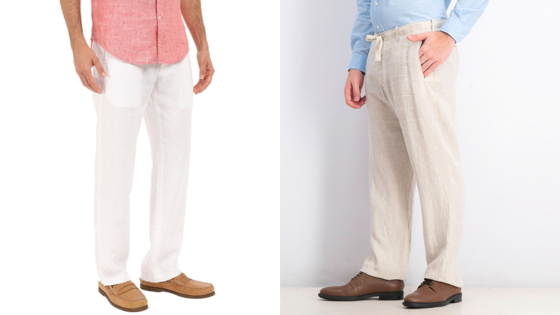 Man wearing linen pants