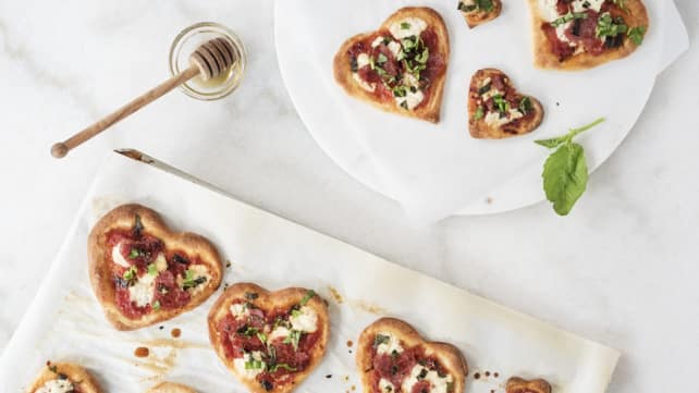 Heart-shaped pizza