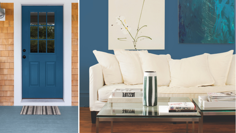 PPG Paints Color of the Year on a front door and a living room wall