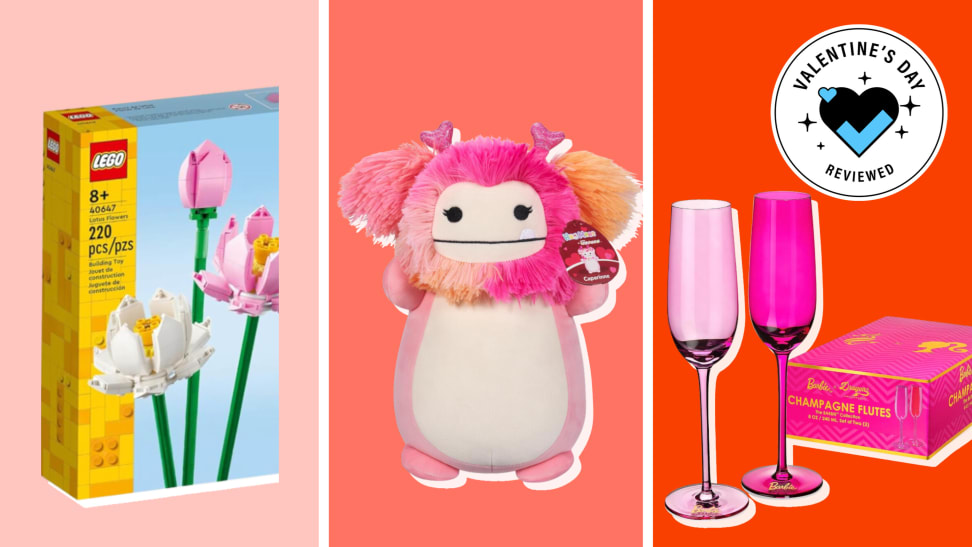 Lego tulips, Caparinne The Bigfoot Squishmallow, Pink champagne flutes