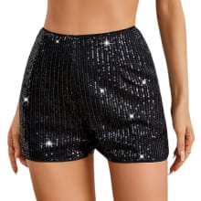 Product image of SweatyRocks High Elastic Waist Glitter Party Shorts