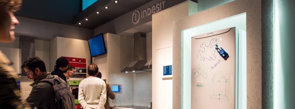 The Indesit Graffiti is a fairly mundane fridge with one neat trick: Its entire surface is a whiteboard.