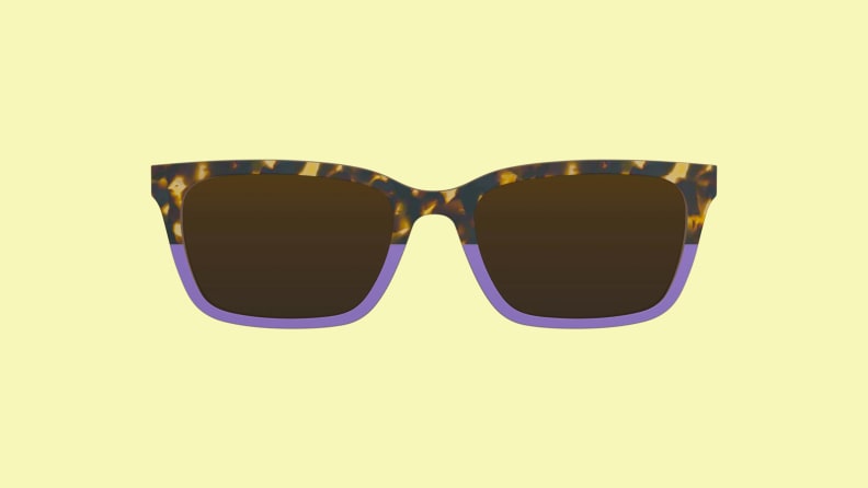 top of glasses on yellow background