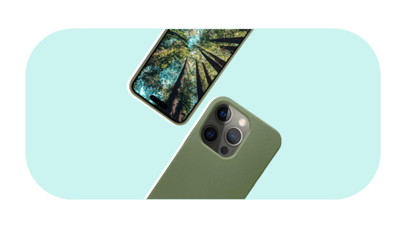 Product shot of an olive green iPhone case.