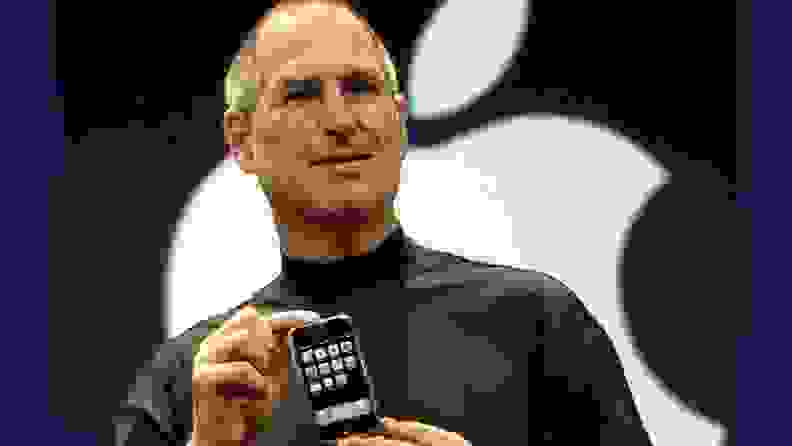 Steve Jobs unveils the iPhone at Macworld 2007.