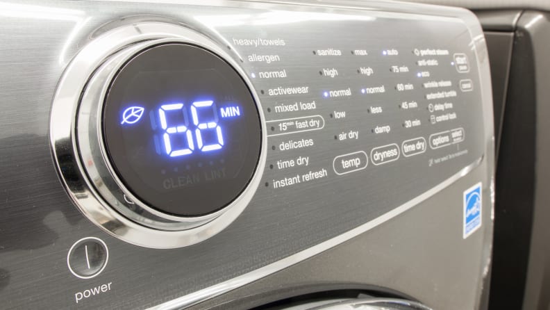 Dryer displaying time